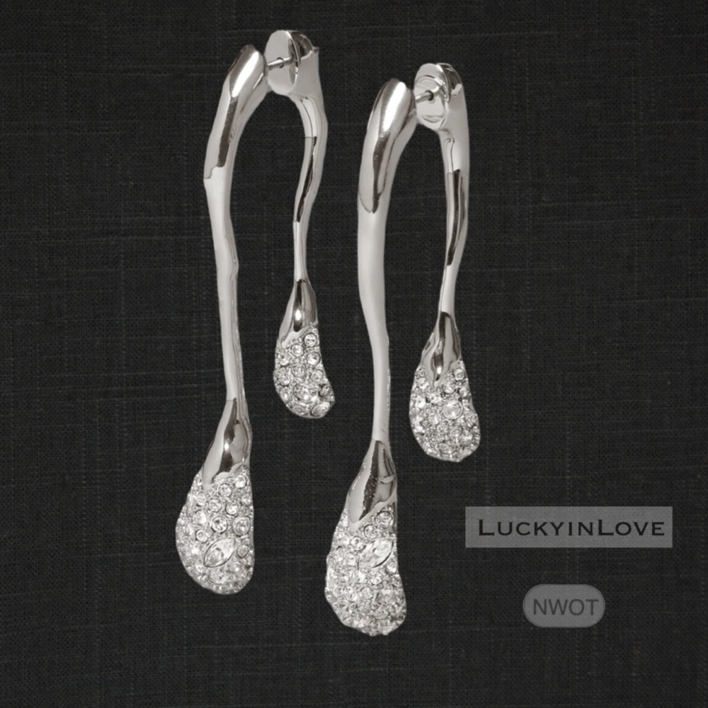 ALEXIS BITTAR • Solanales Crystal Front Back Double Drop Earrings - Silver - Picture 14 of 14